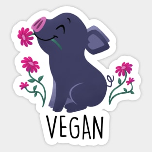 Peaceful Vegan Pig - Light Sticker